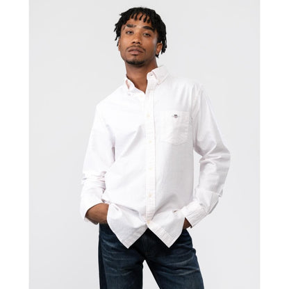 GANT Mens Regular Fit Long Sleeve Oxford Banker Stripe Shirt