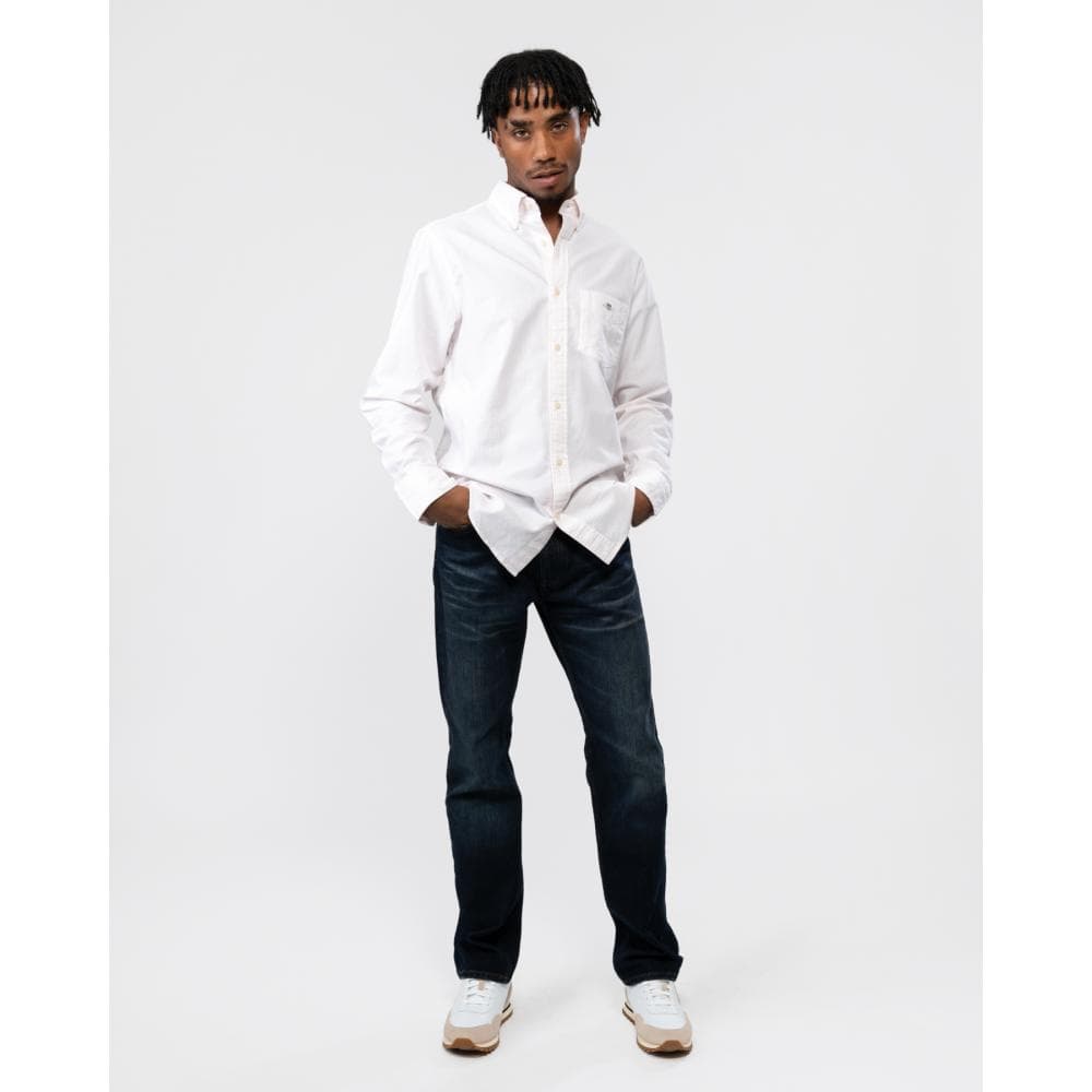 GANT Mens Regular Fit Long Sleeve Oxford Banker Stripe Shirt - 662 Light Pink