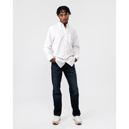 GANT Mens Regular Fit Long Sleeve Oxford Banker Stripe Shirt - 662 Light Pink