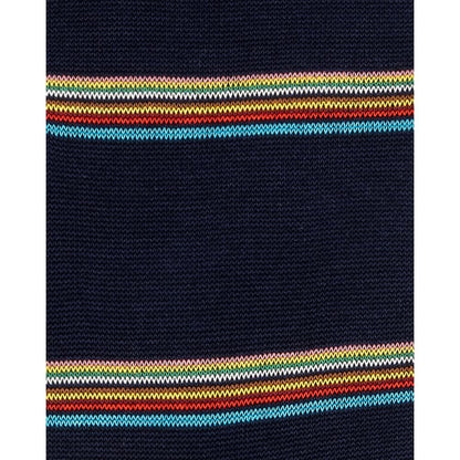 Paul Smith Mens Multi Signature Stripe Socks - 47 Navy