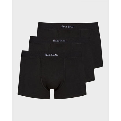 Paul Smith 3 Pack Mens Plain Trunks with Script Logo Waistband