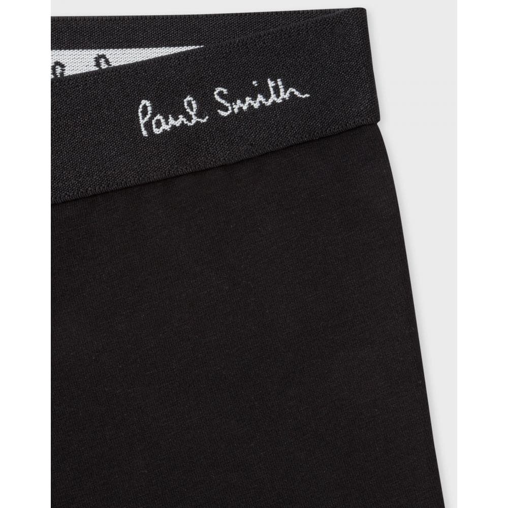 Paul Smith 3 Pack Mens Plain Trunks with Script Logo Waistband - 79 Black