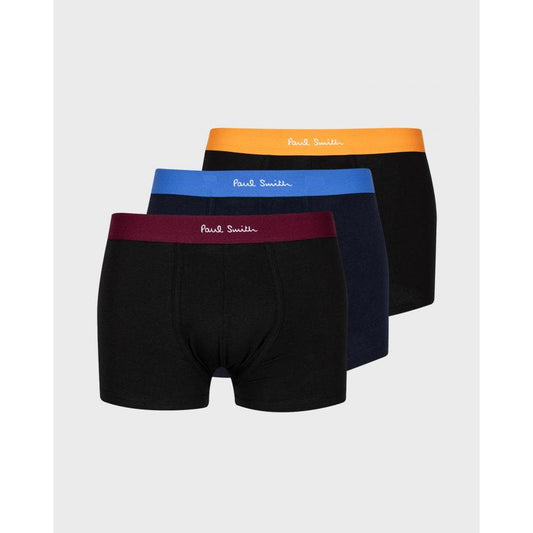 Paul Smith Paul Smith 3 Pack Mens Plain Trunks with Coloured Waistbands