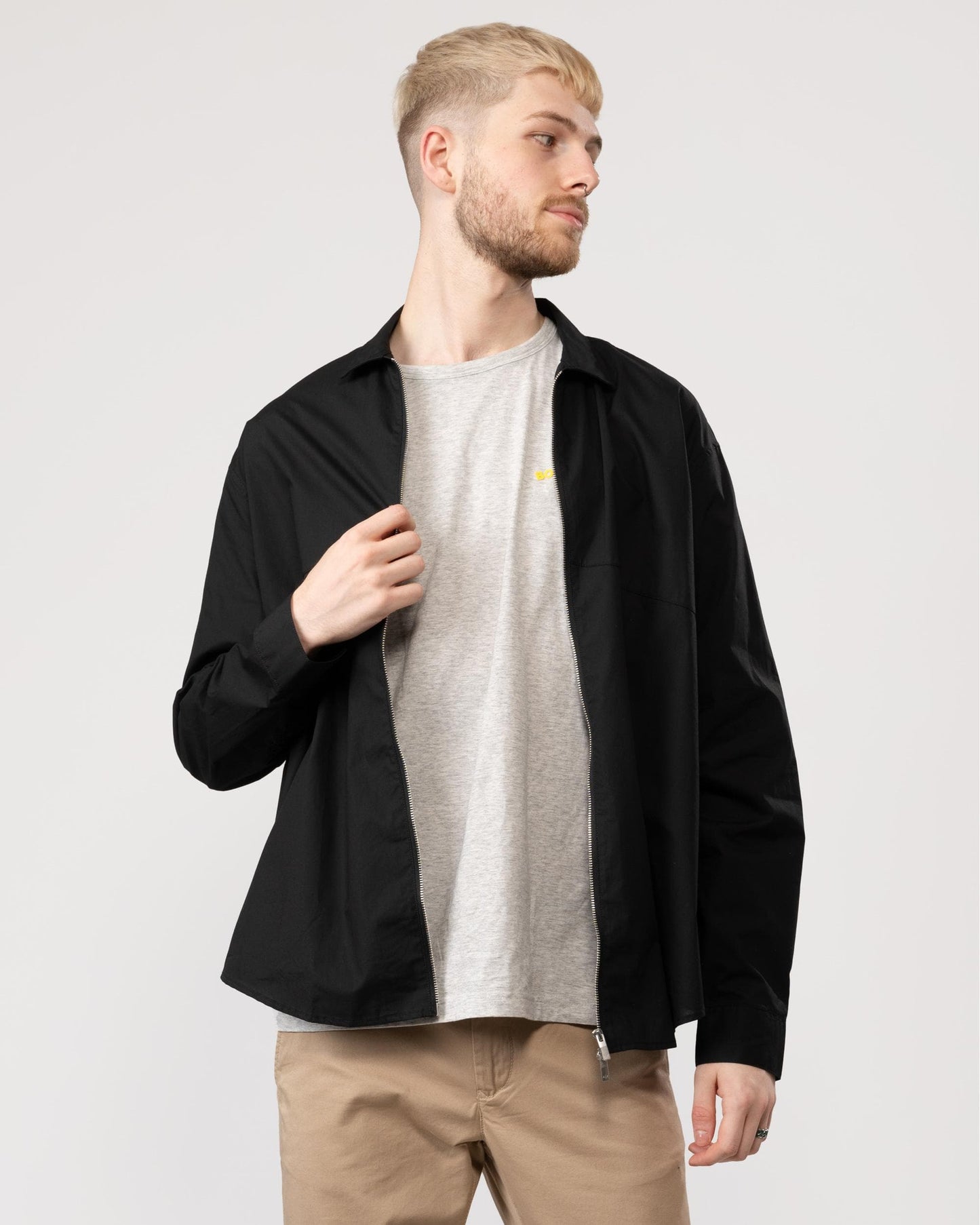 Armani Exchange Mens Zip Overshirt - Black
