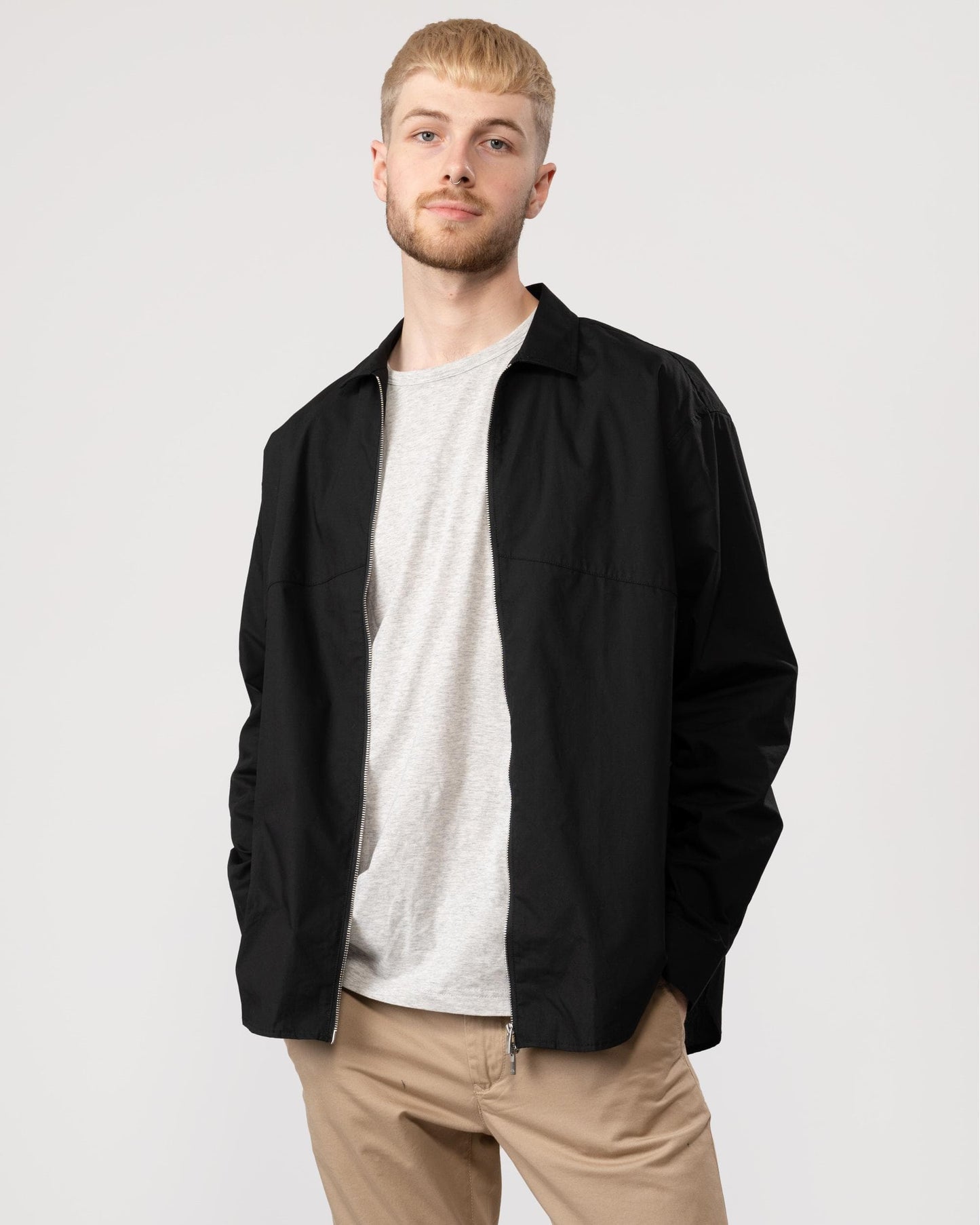 Armani Exchange Mens Zip Overshirt - Black