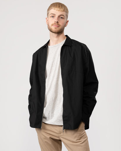 Armani Exchange Mens Zip Overshirt - Black