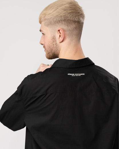 Armani Exchange Mens Zip Overshirt - Black
