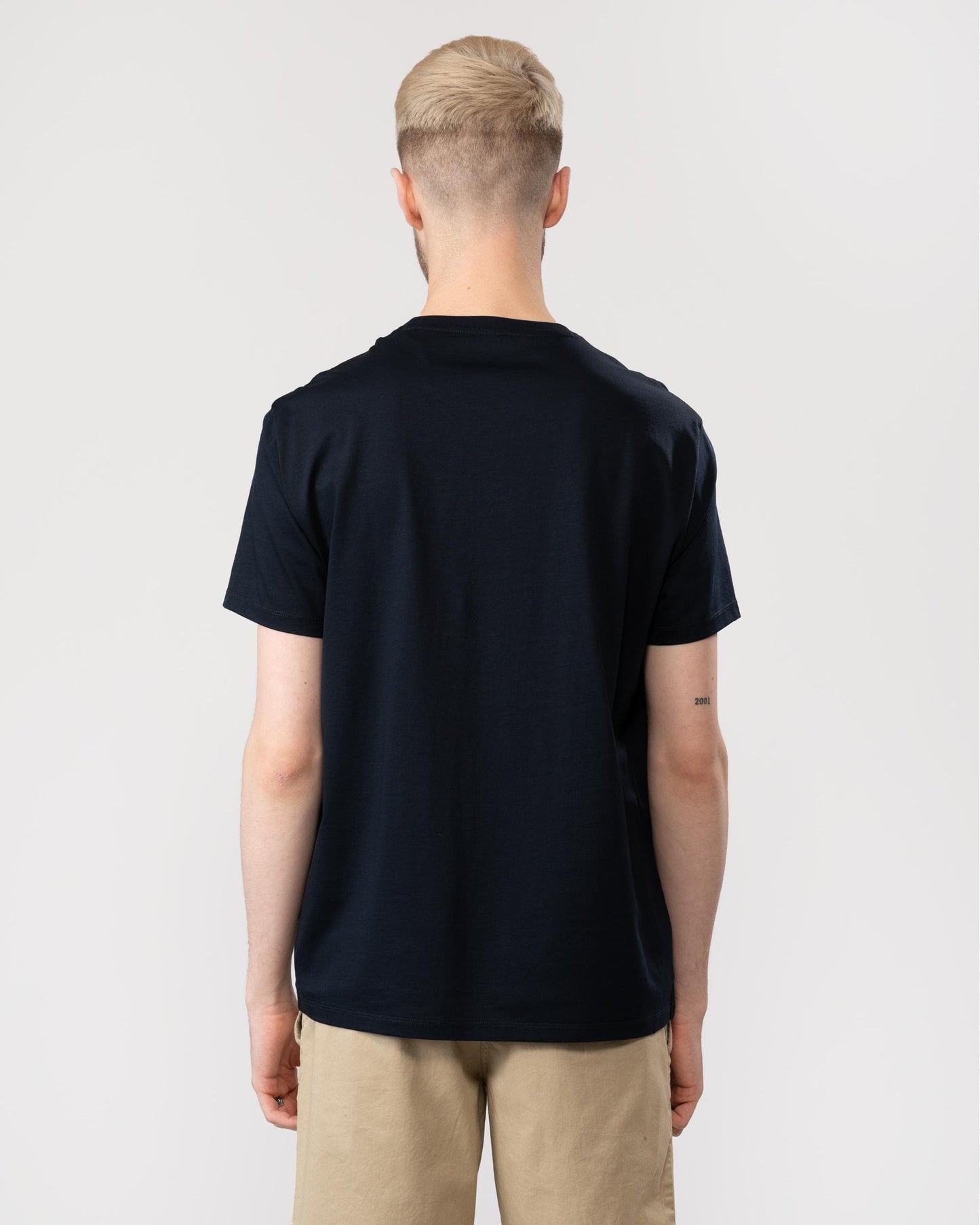 Armani Exchange Mens AX Outline Logo T-Shirt - Navy
