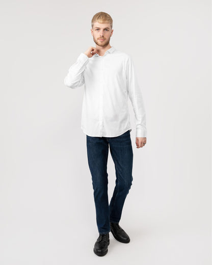 Armani Exchange Mens Long Sleeve Stretch Shirt - White