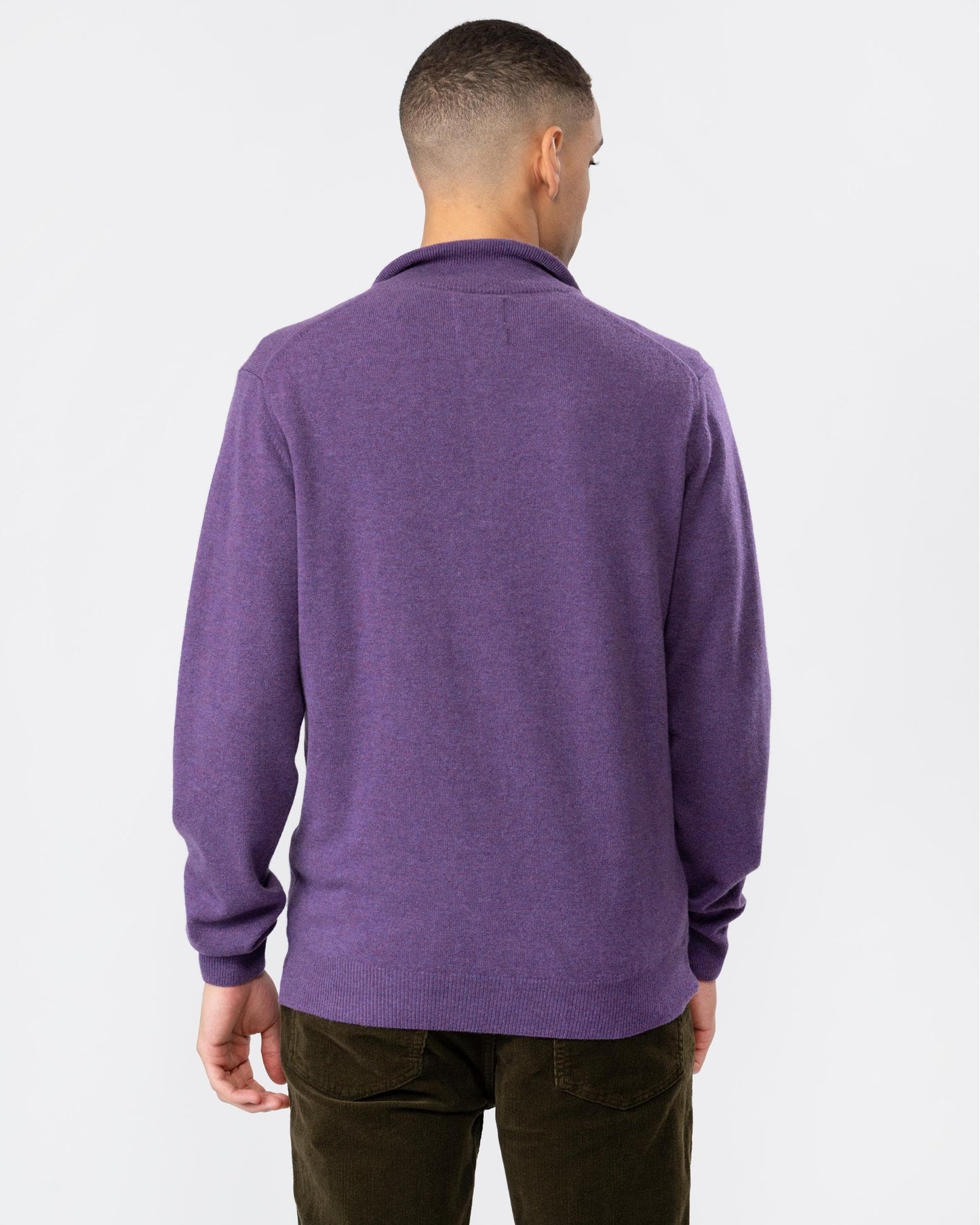 GANT Mens Superfine Lambswool Half Zip Cardigan - 538 Lilac
