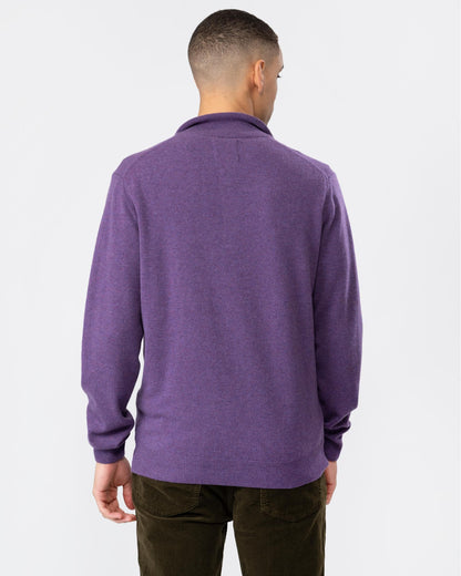 GANT Mens Superfine Lambswool Half Zip Cardigan - 538 Lilac