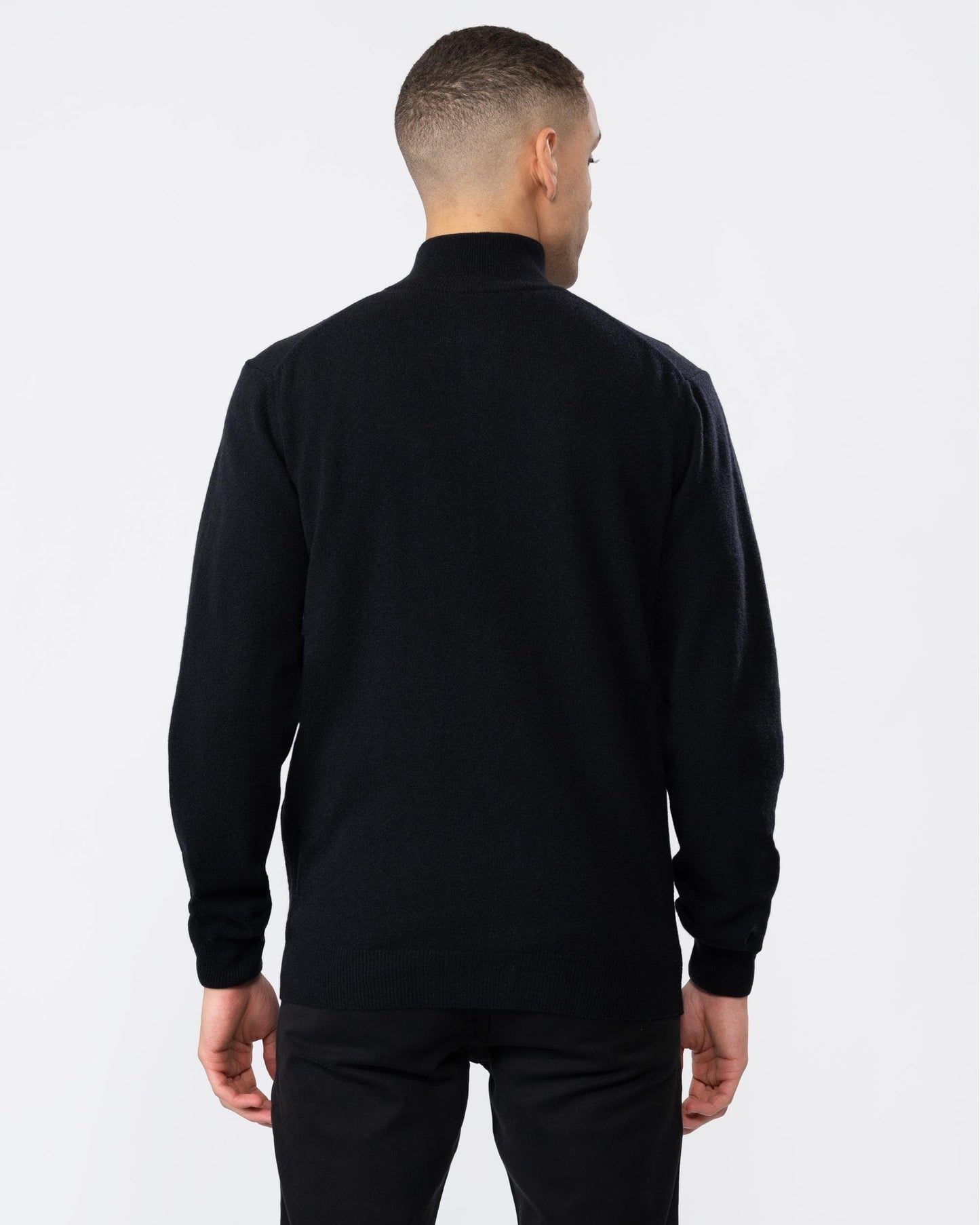 GANT Mens Superfine Lambswool Full Zip Cardigan - 5 Black