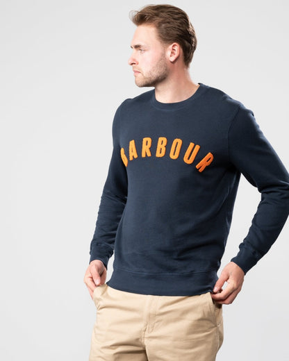 Barbour Prep Logo Crew Mens Sweatshirt - Navy