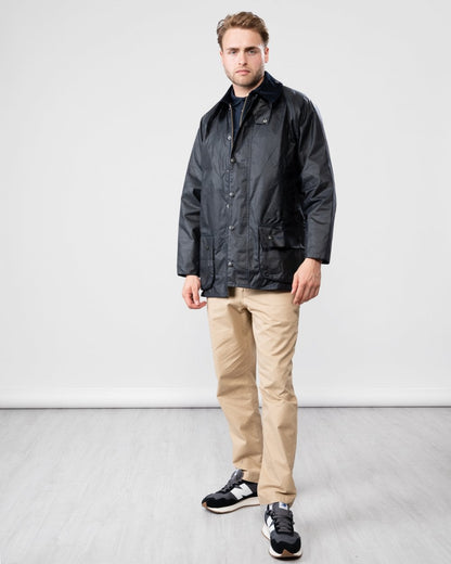 Barbour Beaufort Mens Wax Jacket - Navy