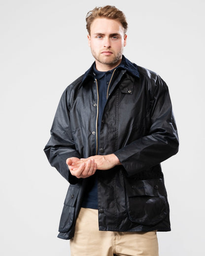 Barbour Beaufort Mens Wax Jacket - Navy