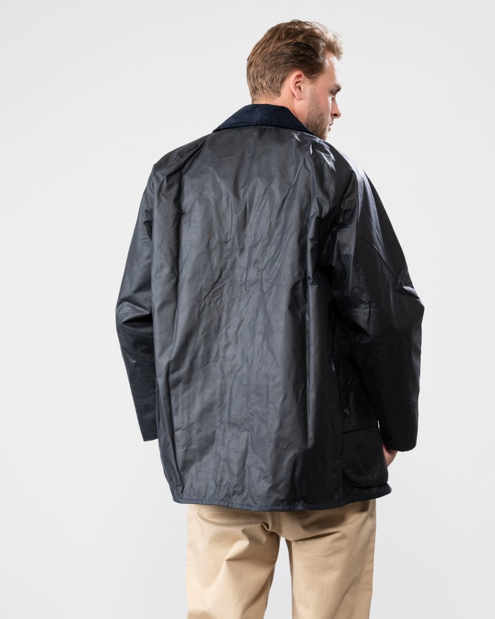 Barbour Beaufort Mens Wax Jacket - Navy