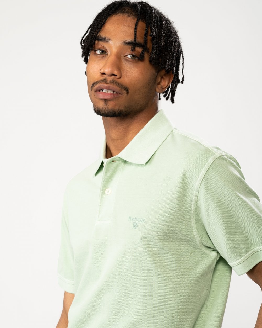 Barbour Wash Sports Mens Polo Shirt - Dusty Mint