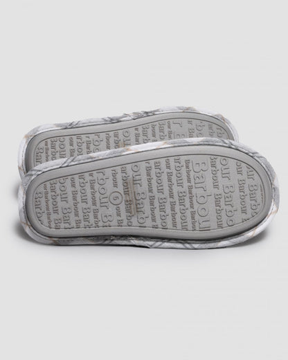 Barbour Simone Womens Slippers - Grey Suede/White/Grey Tartan