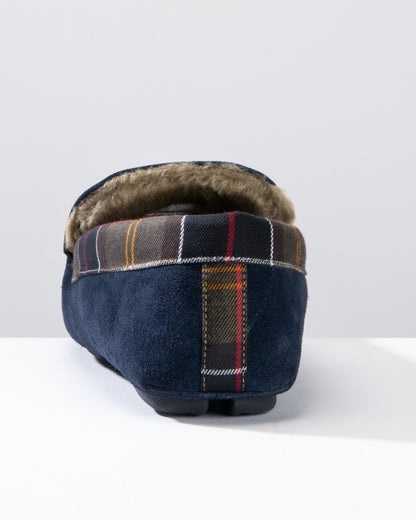 Barbour Monty Moccasin Mens Slippers - Navy Suede