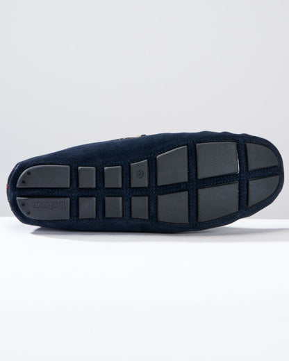Barbour Monty Moccasin Mens Slippers - Navy Suede