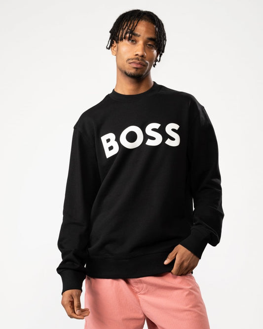 BOSS Orange WeBasicCrew Mens Crew Neck Sweatshirt - Black 001