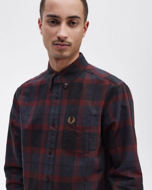 Fred Perry Fred Perry Mens Long Sleeve Tartan Shirt