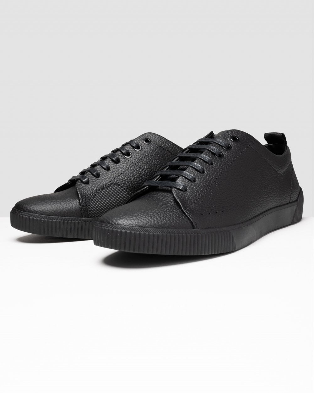 HUGO Zero Tenn Grained Leather Low Top Trainers