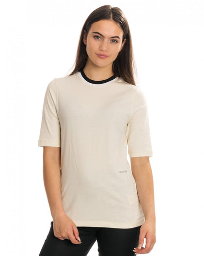 Calvin Klein Viscose Rib Detail Womens Tee