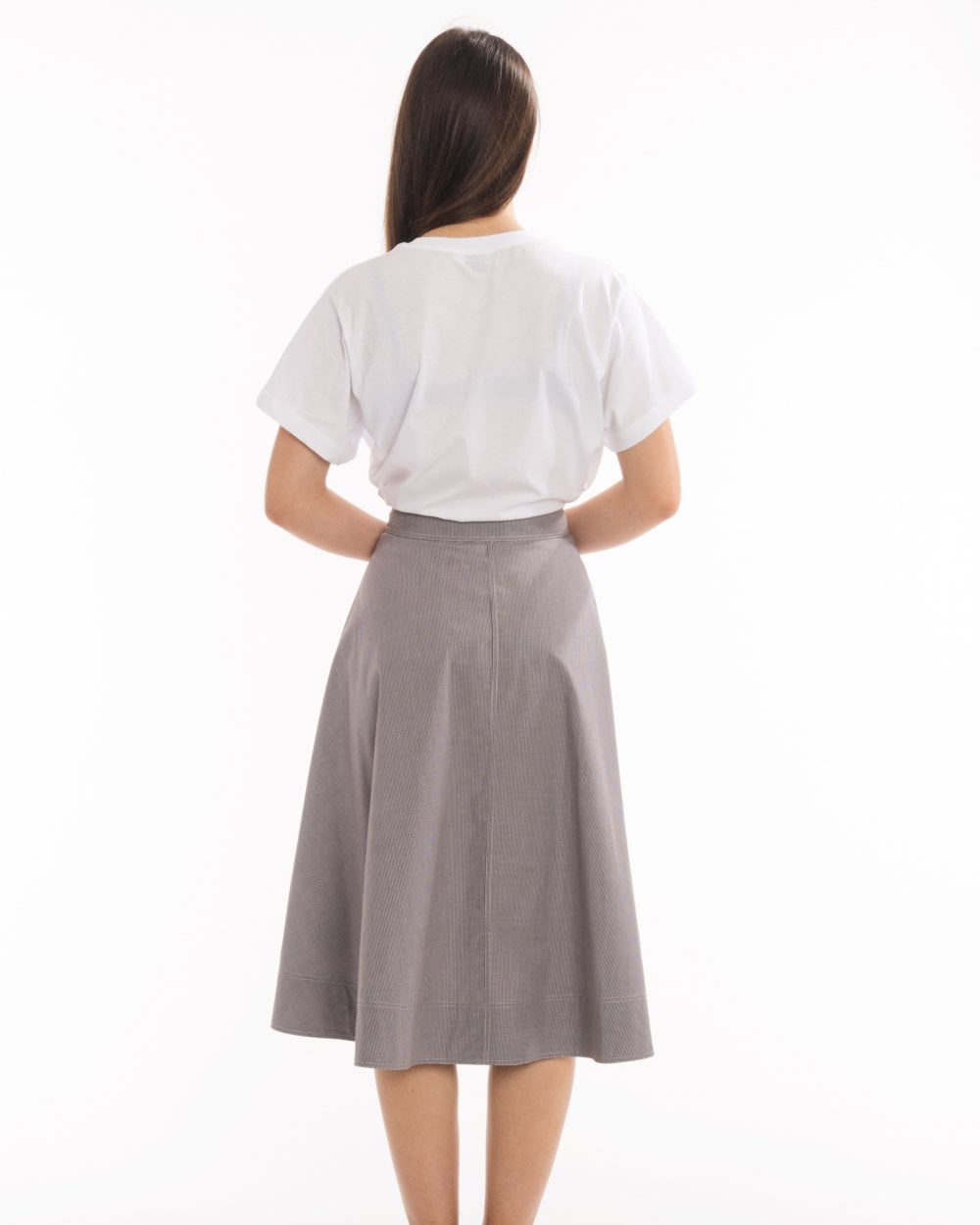 Calvin Klein Mini Gingham Button Womens Skirt
