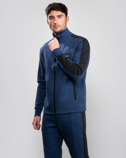 Calvin Klein Full Zip 2 Tone Sweatshirt - Navy