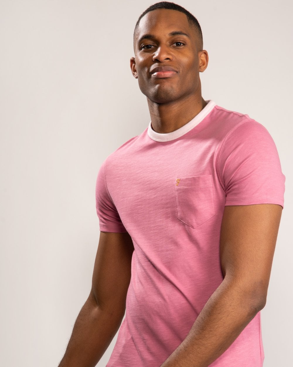 Farah Groove Mens Crew Neck T-Shirt With Chest Pocket