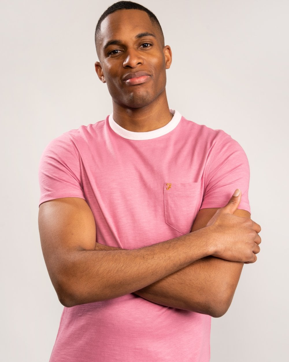 Farah Groove Mens Crew Neck T-Shirt With Chest Pocket