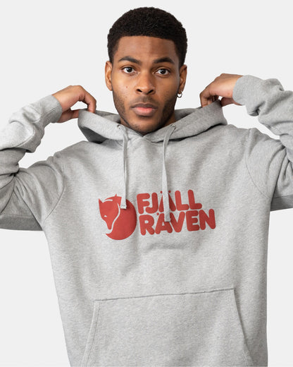 Fjallraven Logo Mens Hoodie - Grey-Melange 020-999