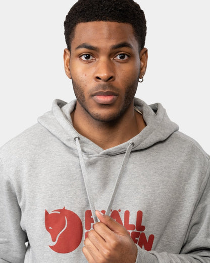 Fjallraven Logo Mens Hoodie - Grey-Melange 020-999