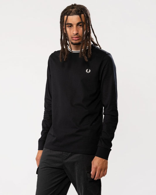 Fred Perry Mens Long Sleeve Twin Tipped T-Shirt