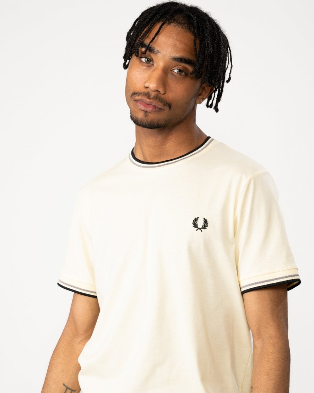 Fred Perry Mens Twin Tipped T-Shirt - Ice Cream R32