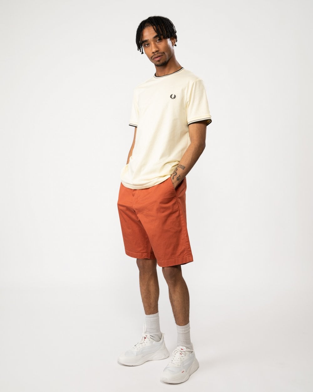 Fred Perry Mens Twin Tipped T-Shirt - Ice Cream R32