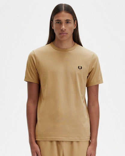 Fred Perry Mens Ringer T-Shirt - Warm Stone A84