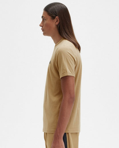 Fred Perry Mens Ringer T-Shirt - Warm Stone A84