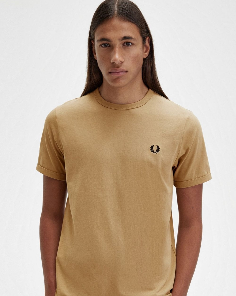 Fred Perry Mens Ringer T-Shirt - Warm Stone A84