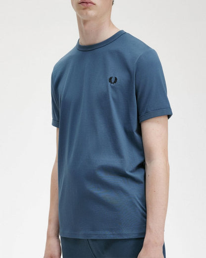 Fred Perry Mens Ringer T-Shirt - Midnight Blue F57