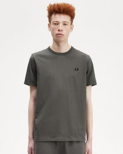 Fred Perry Mens Ringer T-Shirt - Field Green 638