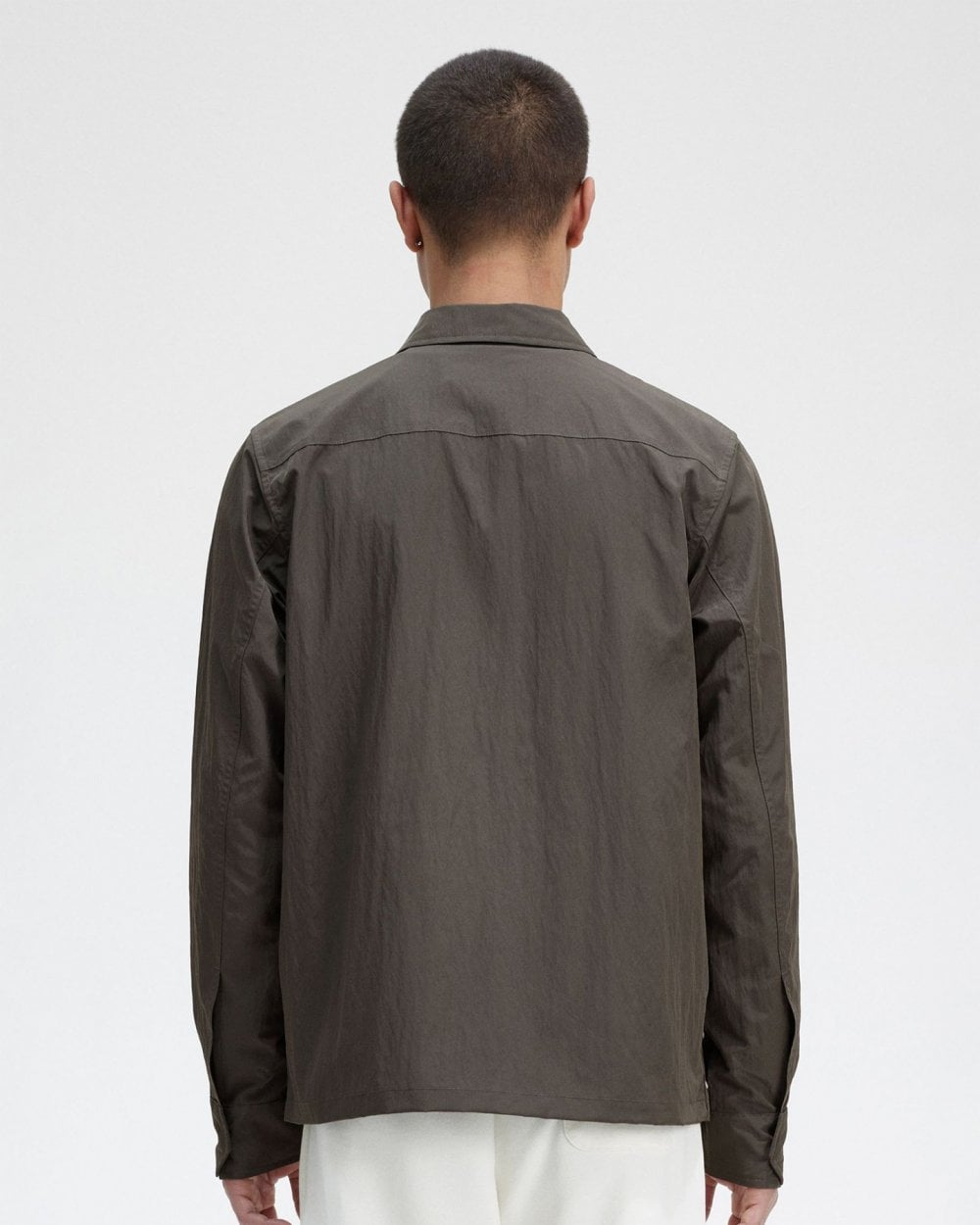 Fred Perry Mens Zip Overshirt - Field Green 638