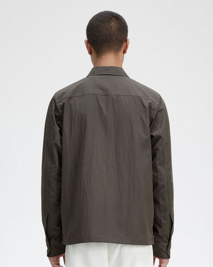 Fred Perry Mens Zip Overshirt - Field Green 638