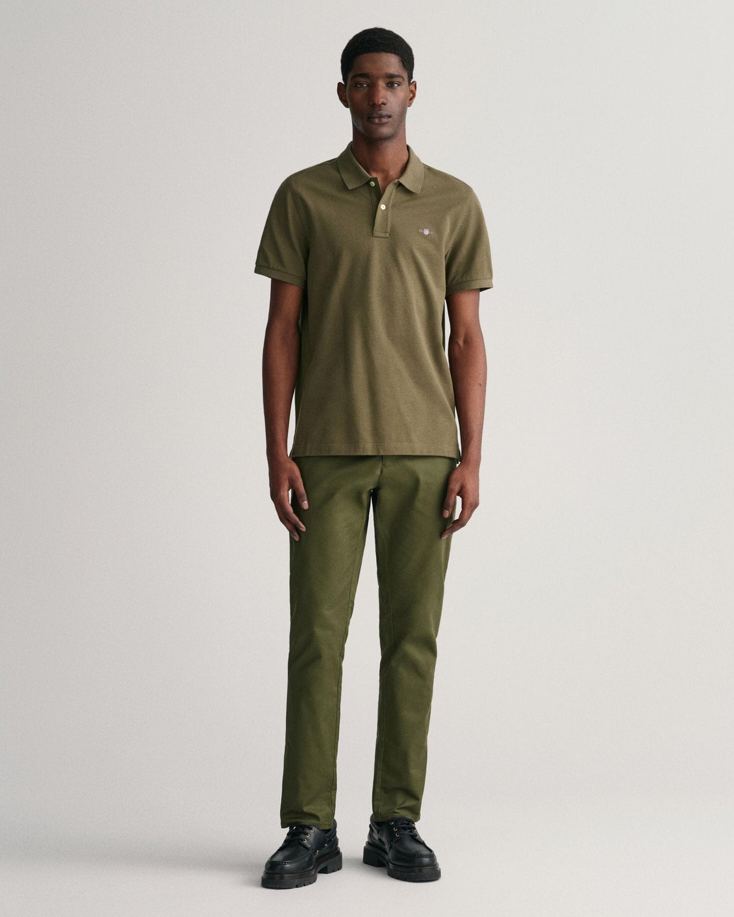 GANT Mens Regular Fit Short Sleeve Shield Logo Pique Polo - 301 Racing Green