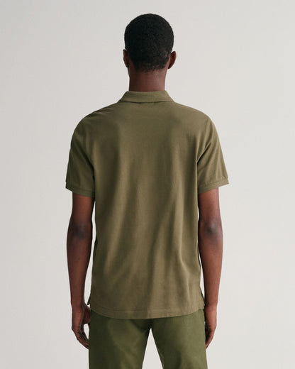 GANT Mens Regular Fit Short Sleeve Shield Logo Pique Polo - 301 Racing Green