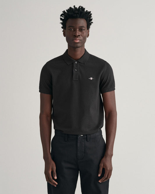 GANT Mens Slim Fit Short Sleeve Shield Logo Pique Polo