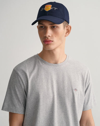 GANT Mens Regular Fit Short Sleeve Shield Logo T-Shirt NOS - 93 Grey Melange