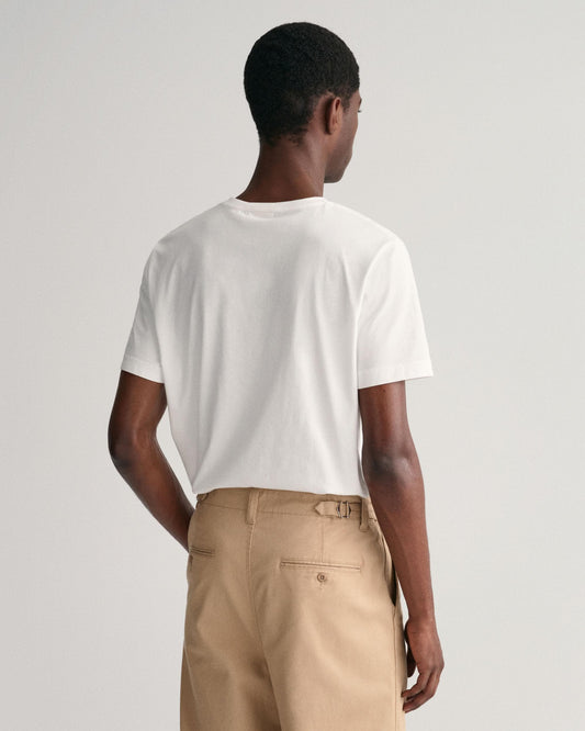 GANT Mens Regular Fit Short Sleeve Shield Logo T-Shirt NOS - 110 White