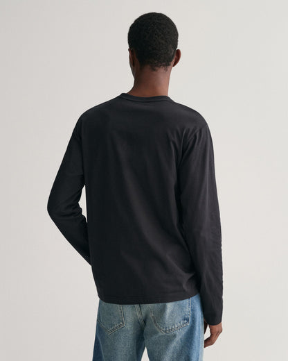GANT Mens Regular Fit Long Sleeve Shield Logo T-Shirt - 5 Black